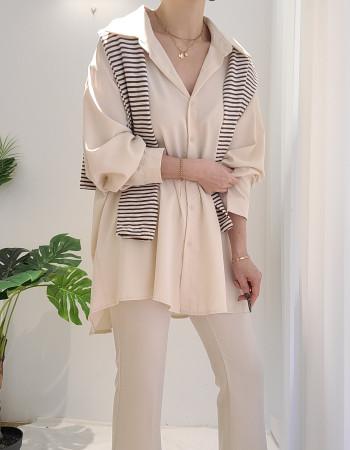 이런 상품 어때요? 무배 구김없이 롱 박스88 루즈 오버핏 여리 찰랑 쉬폰 폴리 긴팔 셔츠 블라우스 링클프리