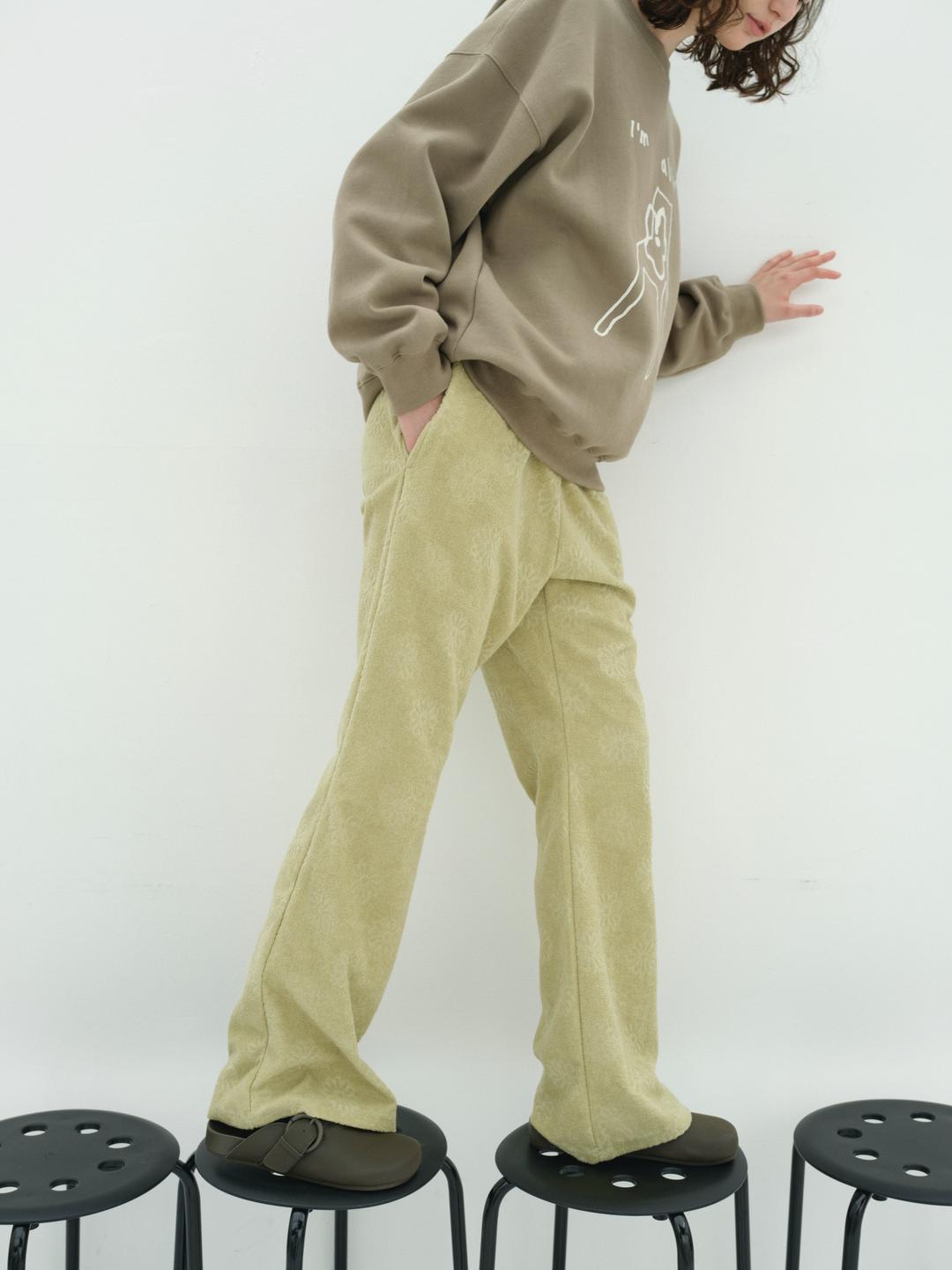 [11/25(금) 예약배송] 테리 플라워 밴딩 팬츠 (Cloudy Lemon)