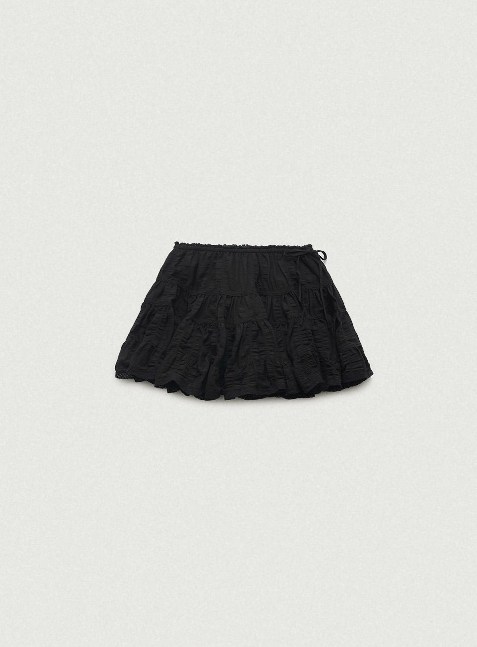 Sway Frill Lace Skirt_Black