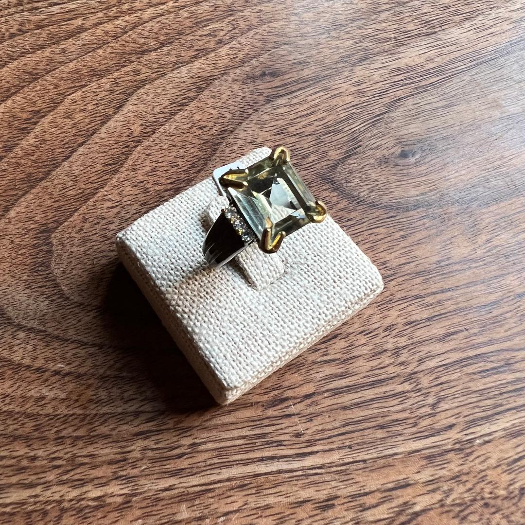 green amethyst & topaz ring