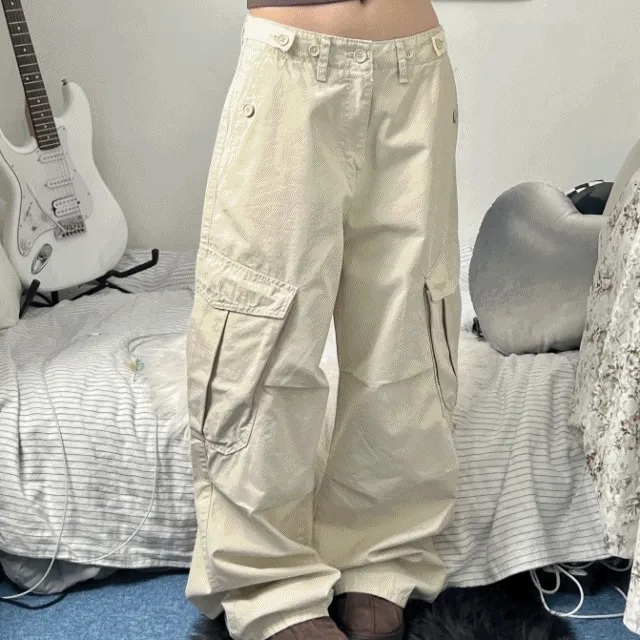 y2k cotton cargo maxi pants