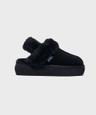 [NEW 10%] CLOUDY FLATFORM FUR SLINGBACK - BLACK