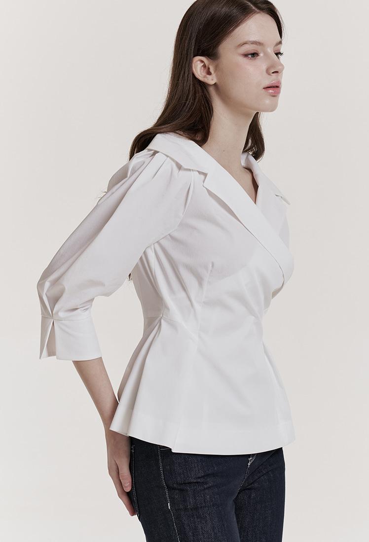 Adela V-neck Blouse (White)