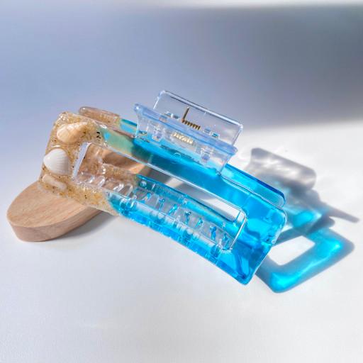 맑은 바다 해변 직사각 집게핀 🫧