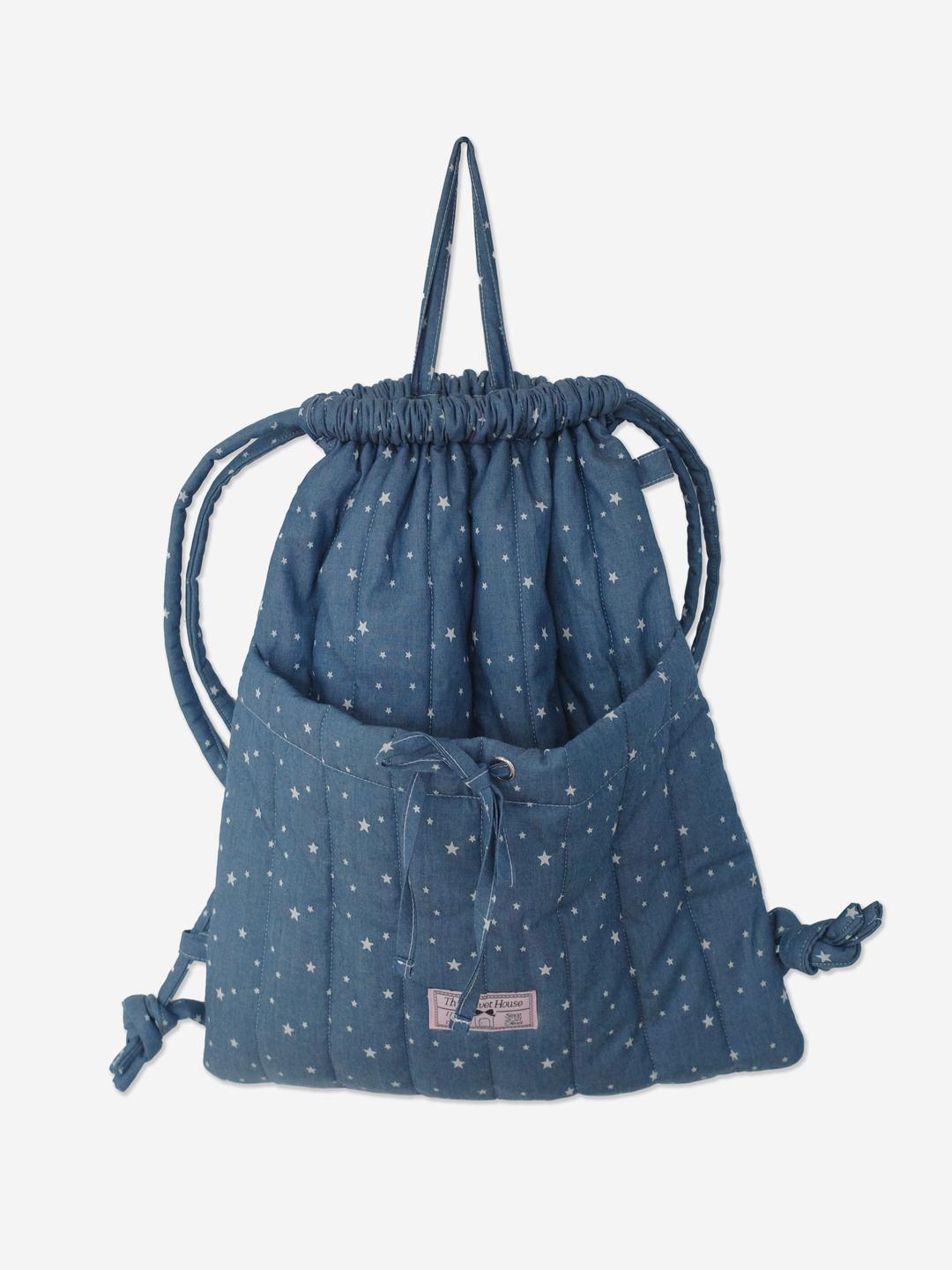 (9/23 발송) Padded ribbon string bag (denim star)