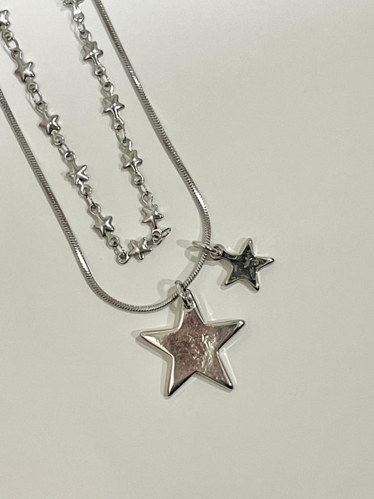 (surgical steel) Two Star Chain
