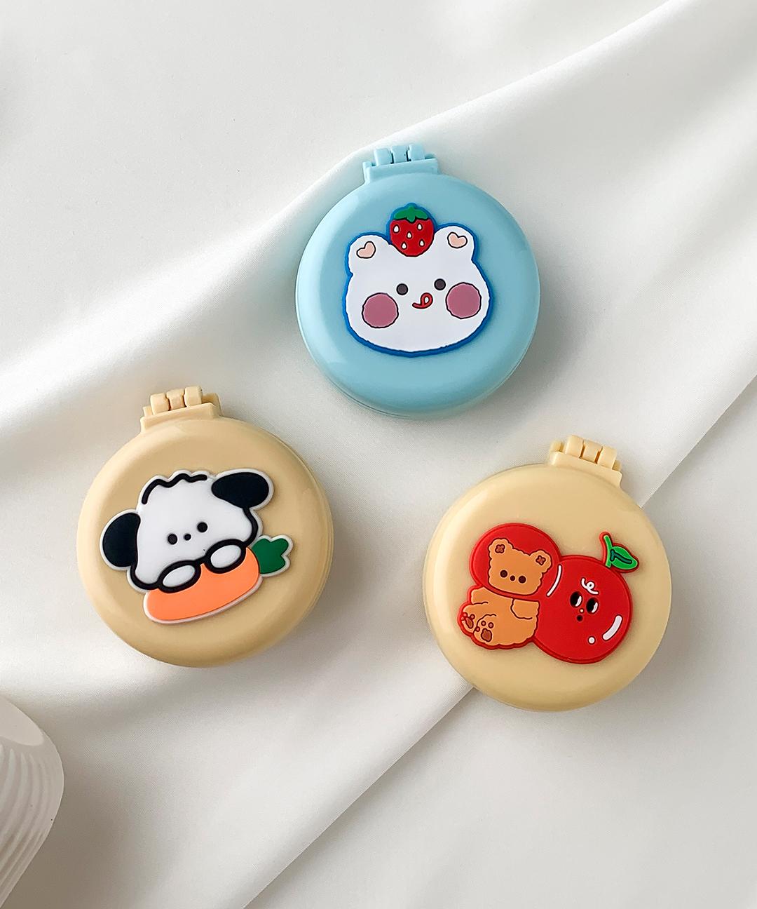 [‼️3종세트‼️] 베러 큐티 키치 휴대용 미니 거울 빗 손브러쉬 3종세트