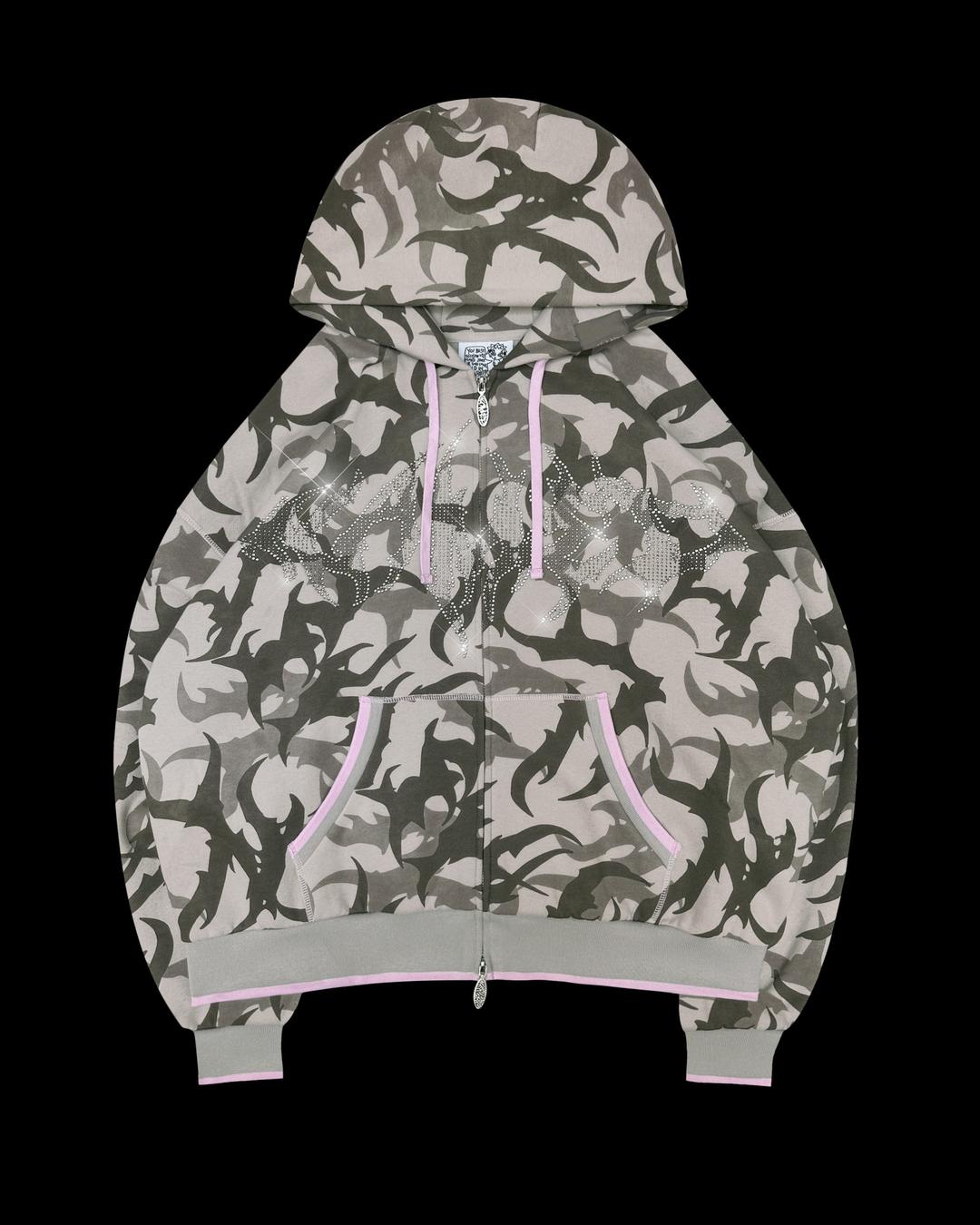 BLADE CAMO ZIP HOODIE BONE - XS