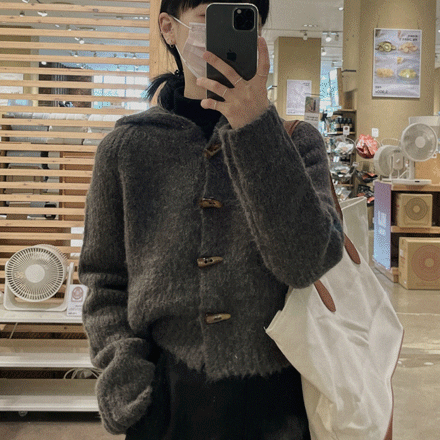 더멀니트후드가디건