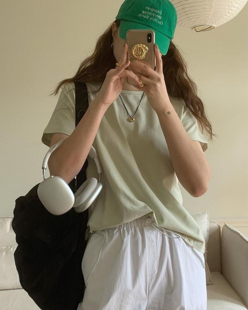 스터닝 아일 스판 티셔츠 데일리 반팔 라운드 t (5color)