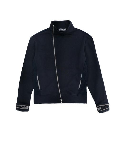 Side-Zip Neck Track Top Navy
