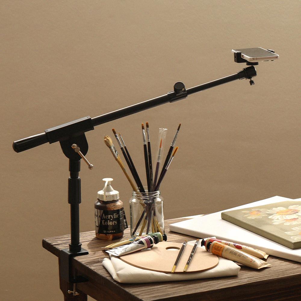 마이마인 수직 촬영 거치대 스마트폰 삼각대 스탠드 항공샷 수평 탑뷰 만능샷 침대 탁상용 침대