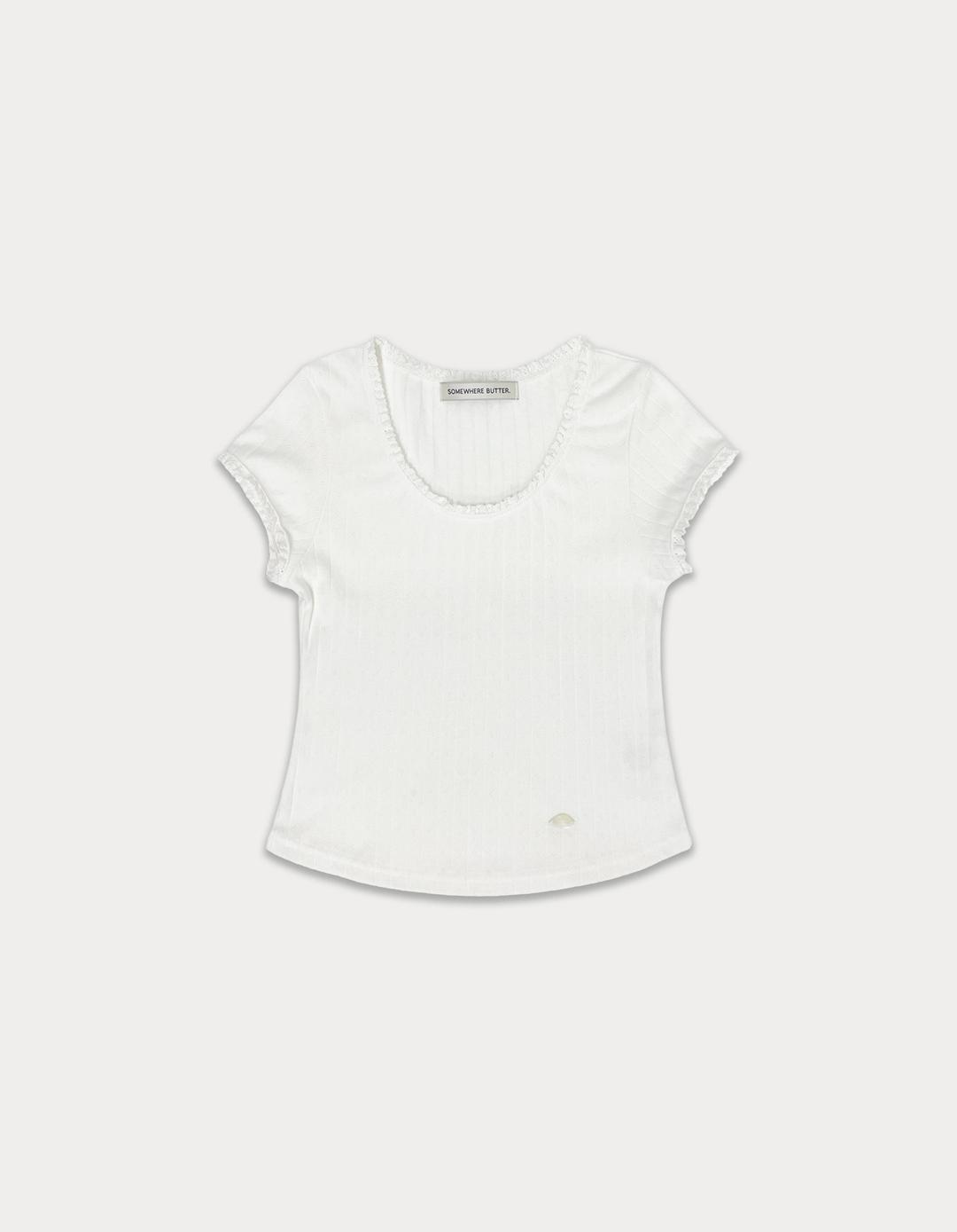 [Release 15%] Lace pendant scoop top - ivory