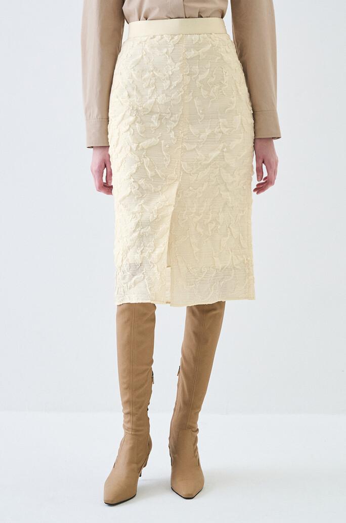 [LANVIN COLLECTION] 실크 블렌드 엠보 비딩 스커트