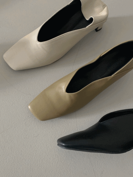 우페 2WAY 스퀘어 구두 (펌프스)