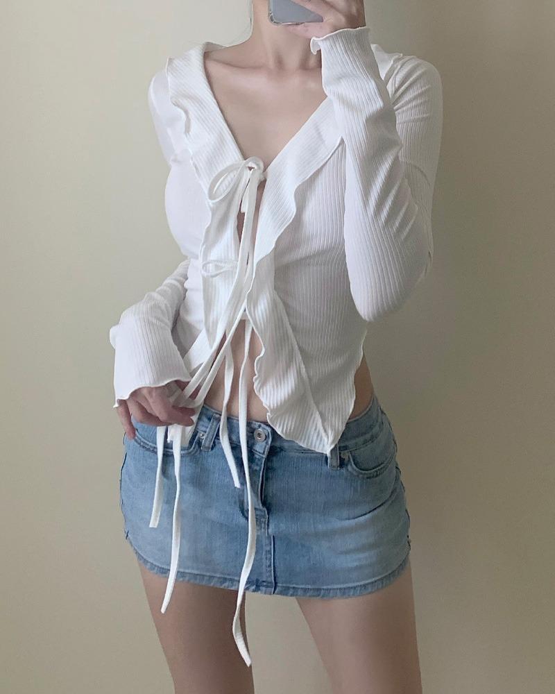 버터플라이 프릴 가디건