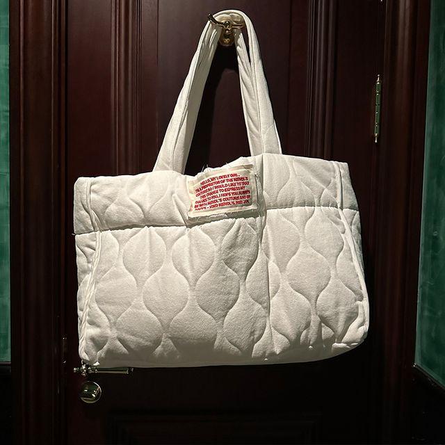 퀄팅백 보부상가방 대학생쇼퍼백 여성빅백 캔버스숄더백 빅백