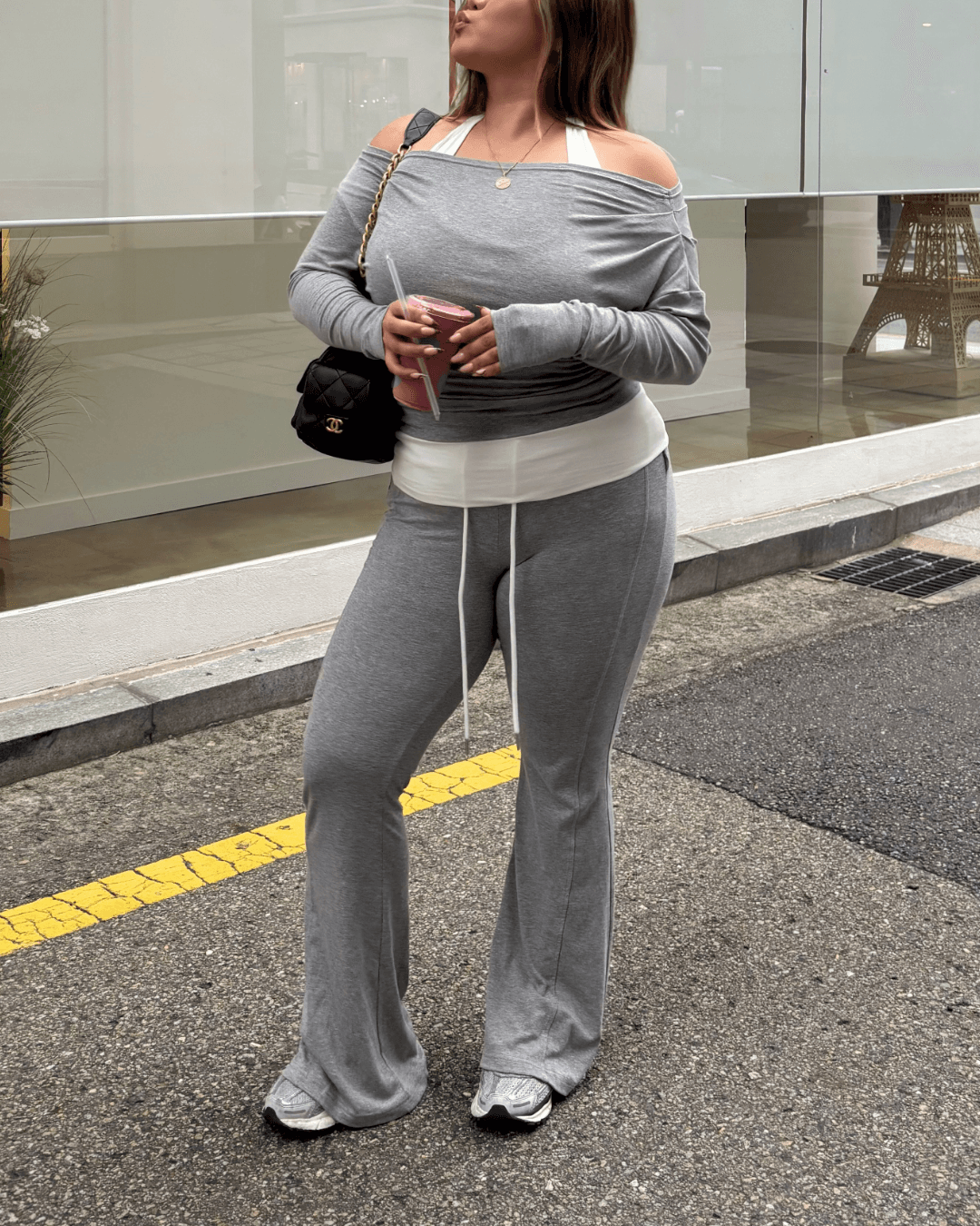 리브 홀터&플레어 스웻세트