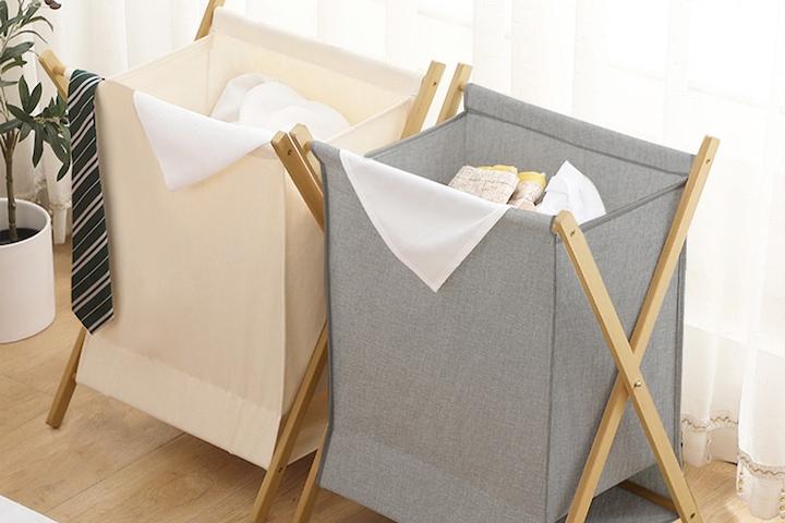 린지 접이식 빨래바구니 햄퍼 세탁바구니 2size 2colors