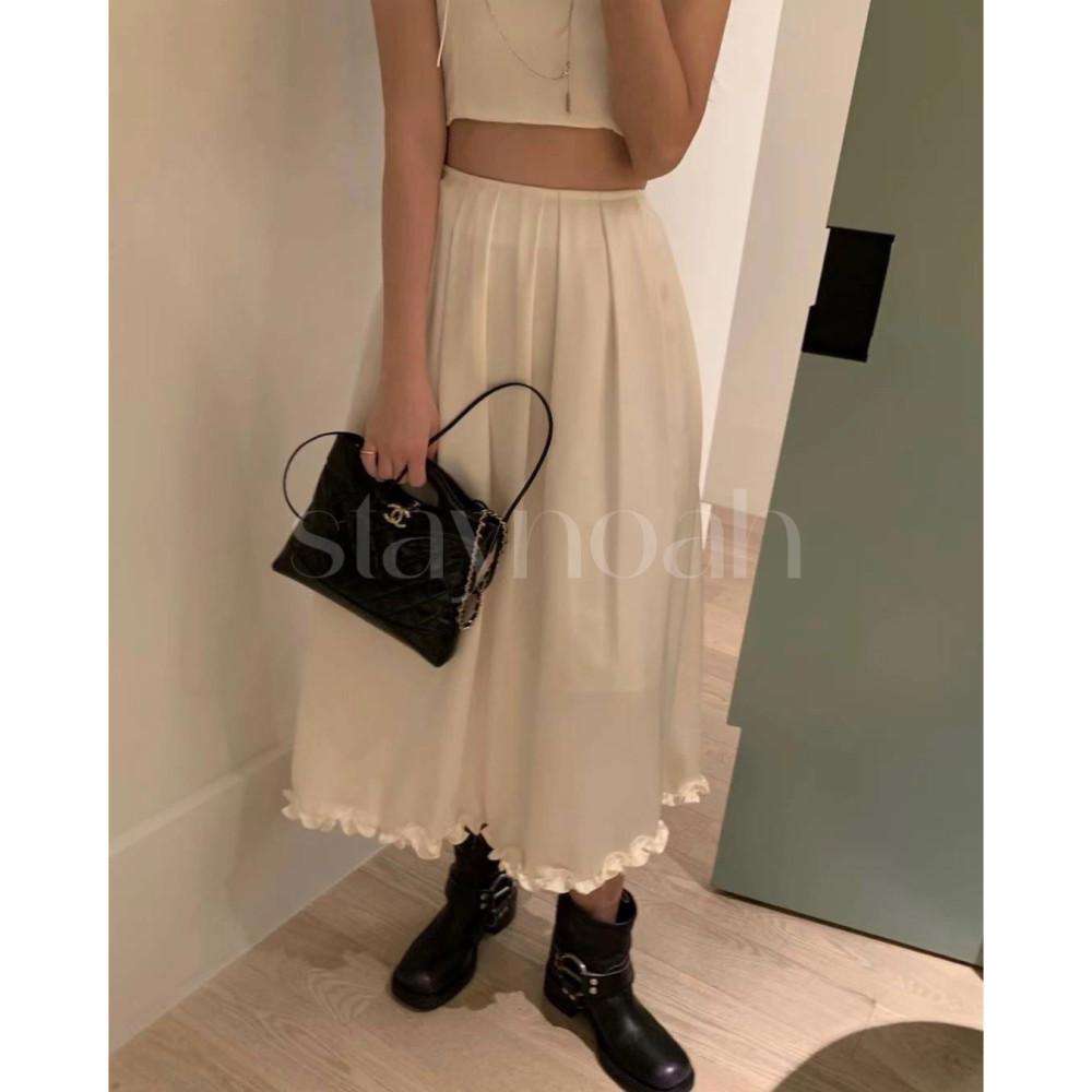 poster 포스터 플로랄 스커트 뒷밴딩 A라인 하객룩 롱 sk (2c)