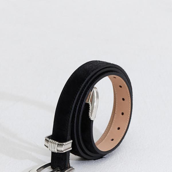 3 piece western belt (Hair-on hide) Black/Beige