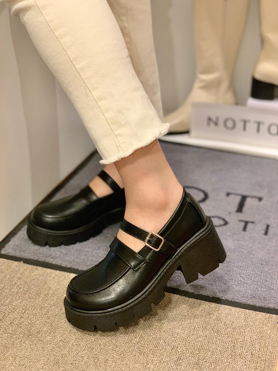 테리즌 버클 통굽 로퍼 6cm (2N135)