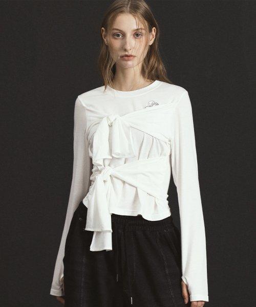 DOUBLE KNOT LONG SLEEVE TOP WHITE
