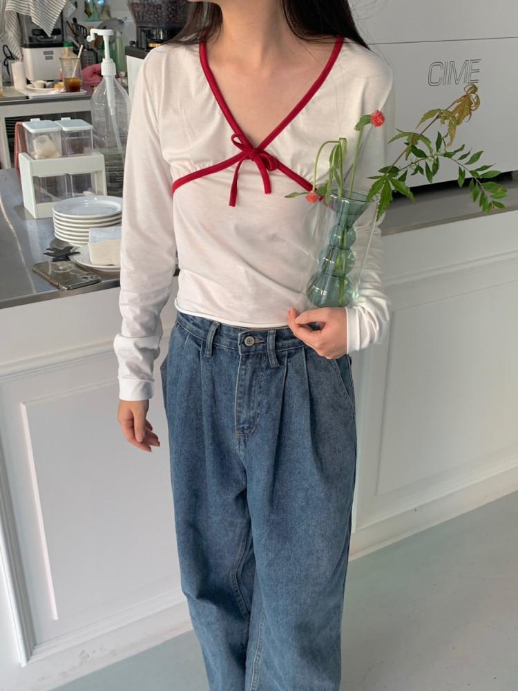 러브 리본 긴팔티셔츠