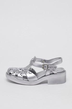 Puffy rubber sandal(Silver spoon)