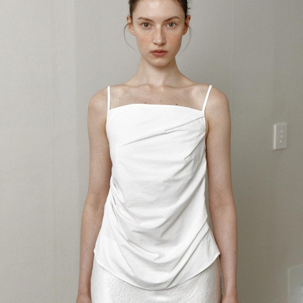 drape sleeveless top (white)