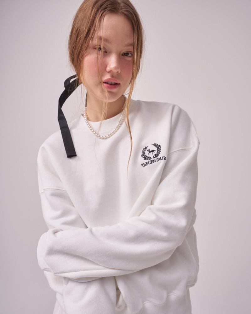 [TC22SSTOP06WH] CENTAUR LOGO SWEATSHIRT [WHITE] - THE CENTAUR