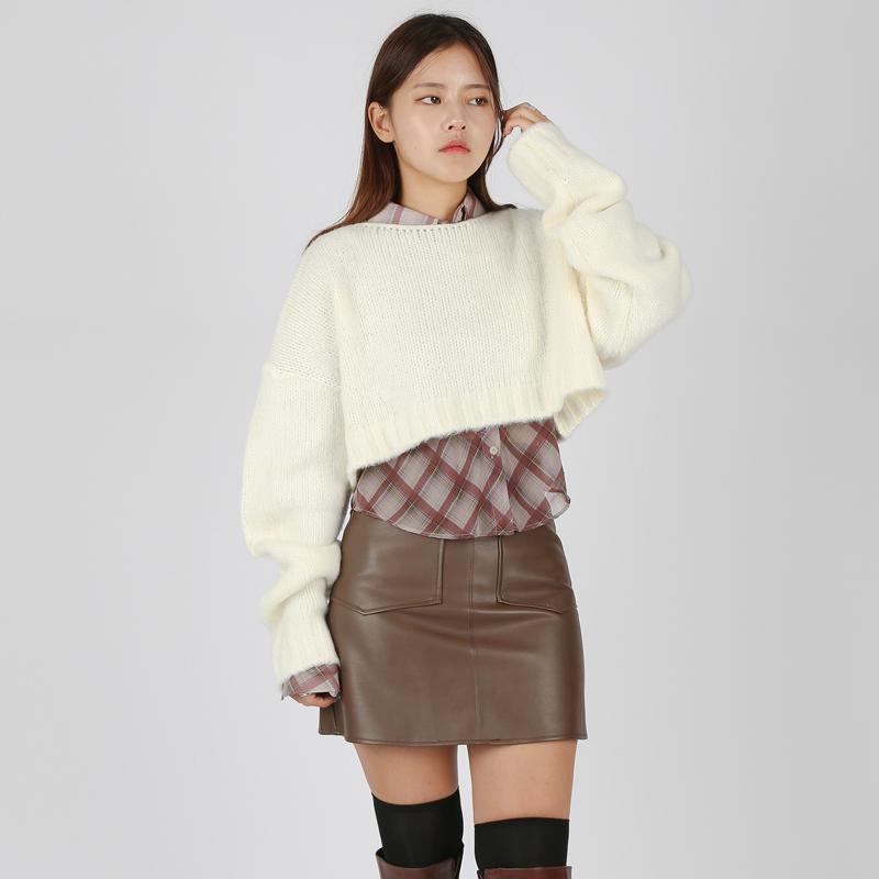 비바 울 크롭 니트