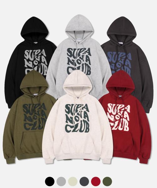 슈퍼 노바 클럽 로고 ​​오버핏 후드 티셔츠 6COLOR [논기모 OR 기모 선택]