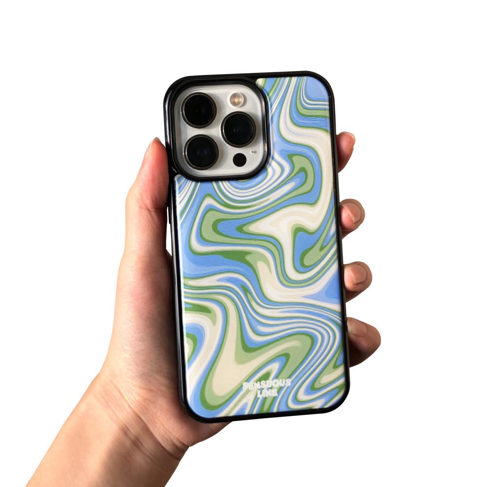 [Bumper] 에폭시 마블링 폰케이스 Marbling Phone Case (BLUE DAISY)