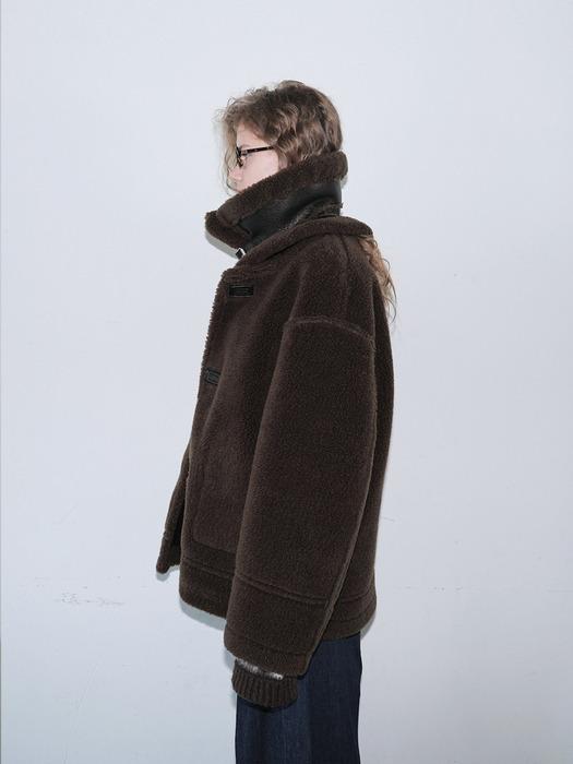 25 Fall_ Dark Brown Fake Leather Mustang (Reversible)