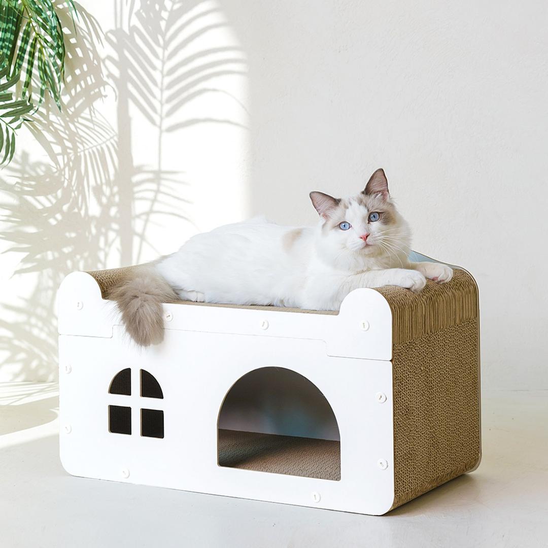 레토 고양이 2단 스크래쳐 하우스 소파형 숨숨집 분리형 - 스크래쳐 | 쿠팡