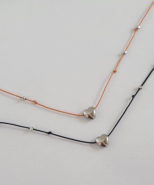 하트 써지컬 스트링 네크리스 (2COL)