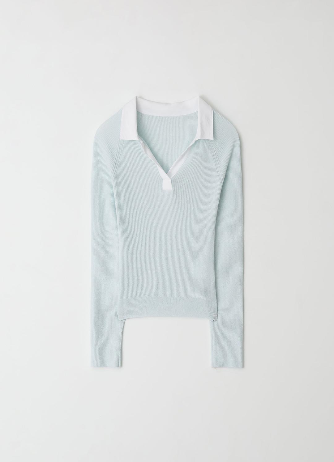 Jane Collar Knit(Sky blue)