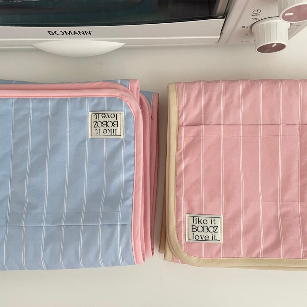 프렌치 스트라이프 가전덮개 핑크/블루