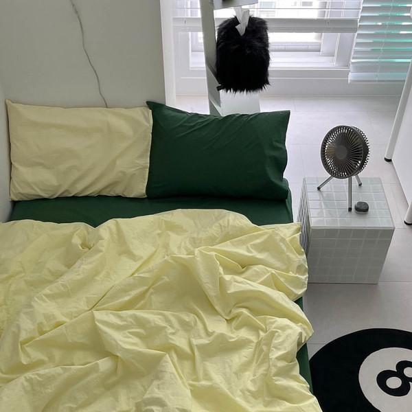 네온 옐로우 이불커버 Neon yellow bedding