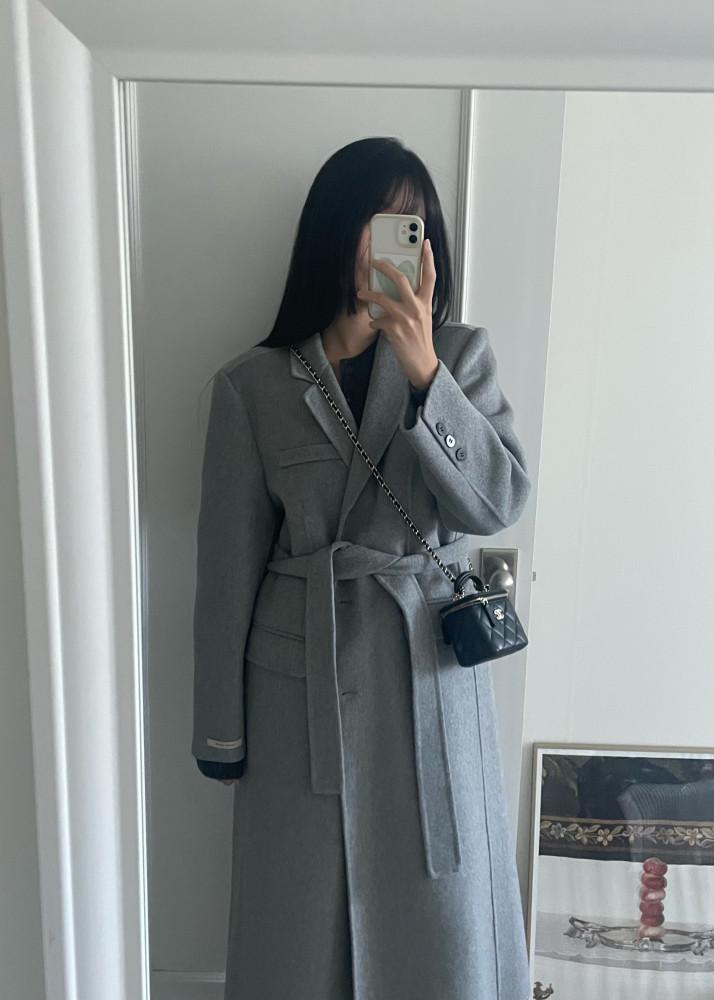 room HM CT [ 울90 핸드메이드 누빔 벨트 겨울 코트 ] (제제마켓)