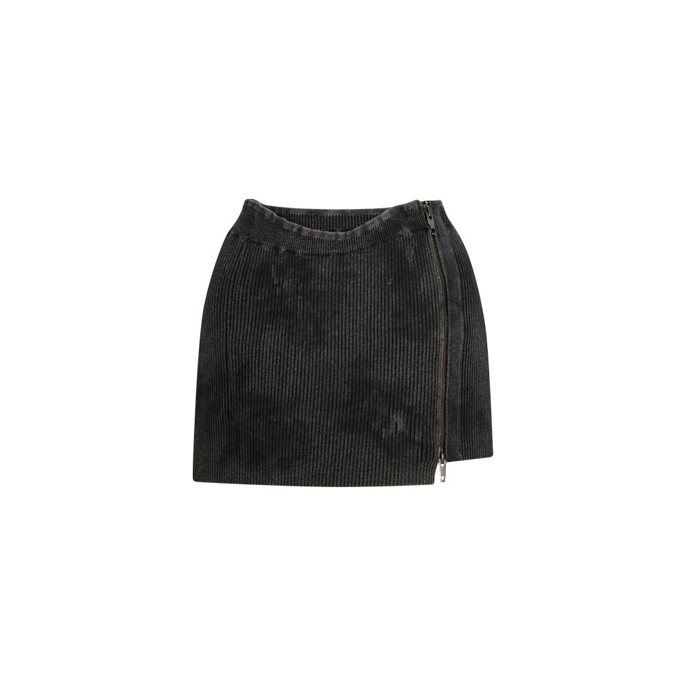 [LOADING ROOM : 로딩 룸] MOTO ZIP KNIT SKIRT-FADED BLACK