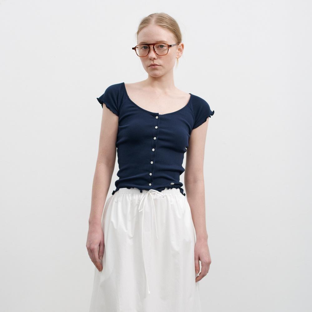 Frill short sleeve cardigan_3colors