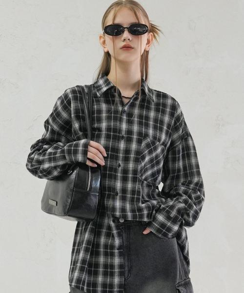 Smith Overfit Check Shirt BLACK
