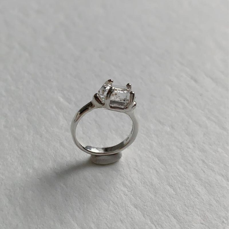 ONE015_Gold Dust Herkimer Diamond Ring