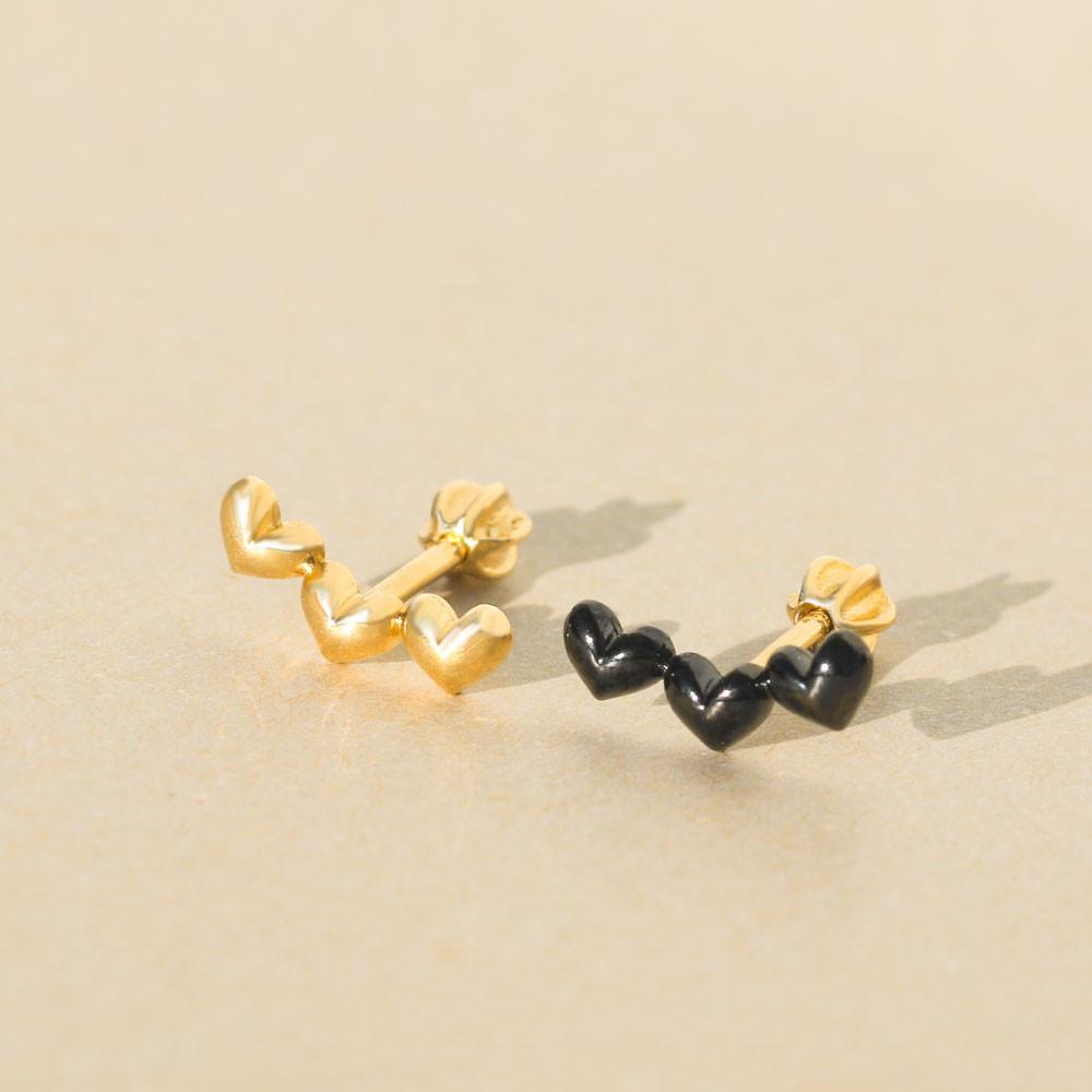 14k 데코 하트 커브 피어싱