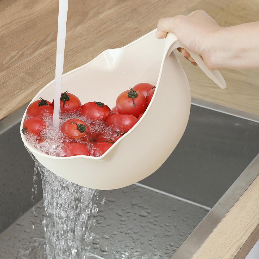 홈하우스 세척볼 손잡이 쌀씻는 통 도구 국산 믹싱 양재기 타공볼 야채씻는그릇