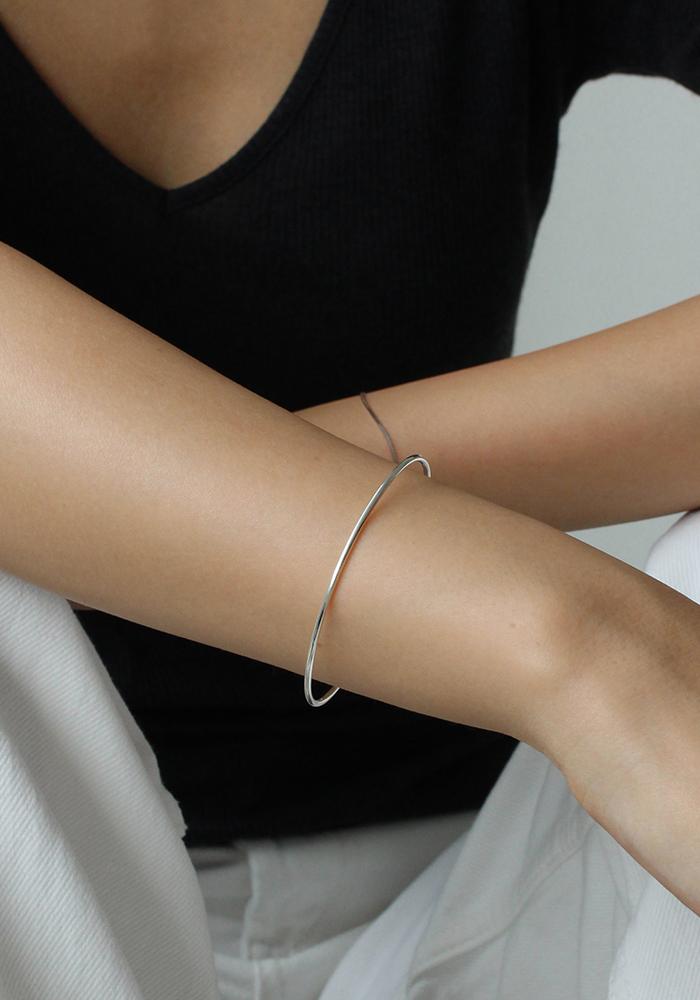 [Silver 925] Basic Oval Bangle (Slim)