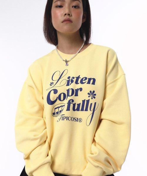 [WOMEN] LISTEN COLORFULLY 스웻셔츠 옐로우