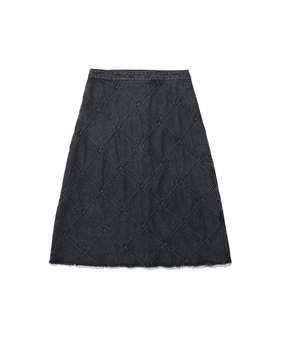 DENIM PANEL SKIRT[CHARCOAL]